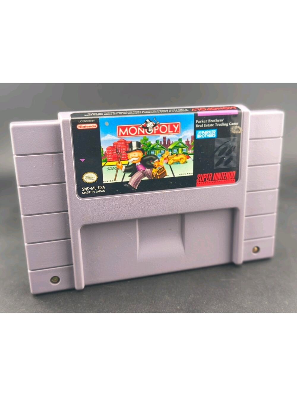 Monopoly Super Nintendo SNES Parker Brothers Board Game Cartridge Tested
